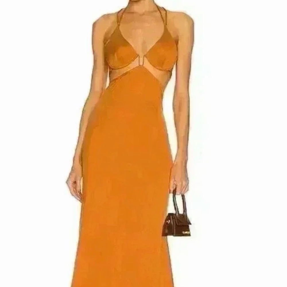 Cult Gaia Vibrant Orange Backless Dress